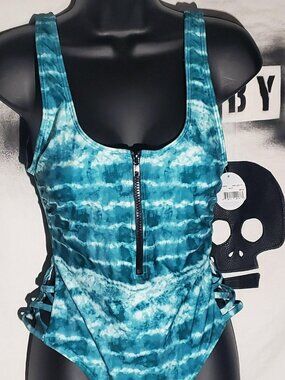 Hot Water Teal High Leg One Piece NWT sz M
